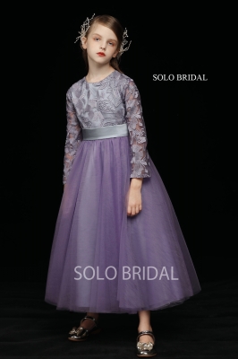 purple lace and tulle flower girl dress 5D7A5587